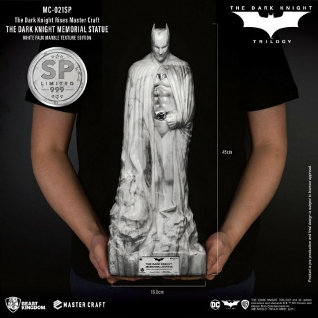 BEAST KINGDOM -  THE DARK KNIGHT RISES - MASTER CRAFT DARK KNIGHT MEMORIAL WHITE MARBLE EDITION STATUE