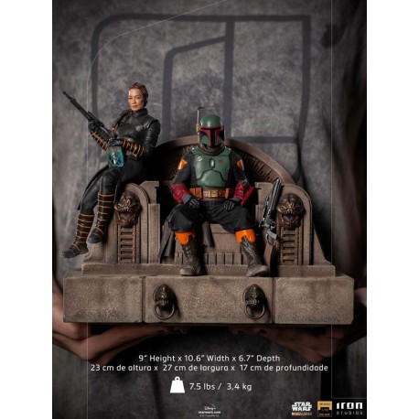 IRON STUDIOS - STAR WARS - THE MANDALORIAN - BOBA FETT & FENNEC ON THRONE 1/10